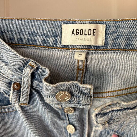 Agolde High Rise 90s Straight Leg Light Wash Jeans Size 22 - Picture 2 of 3